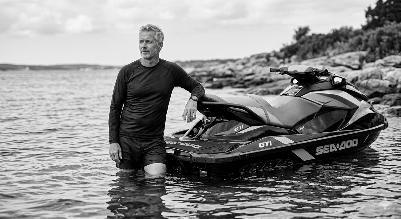 Jet ski preto e branco